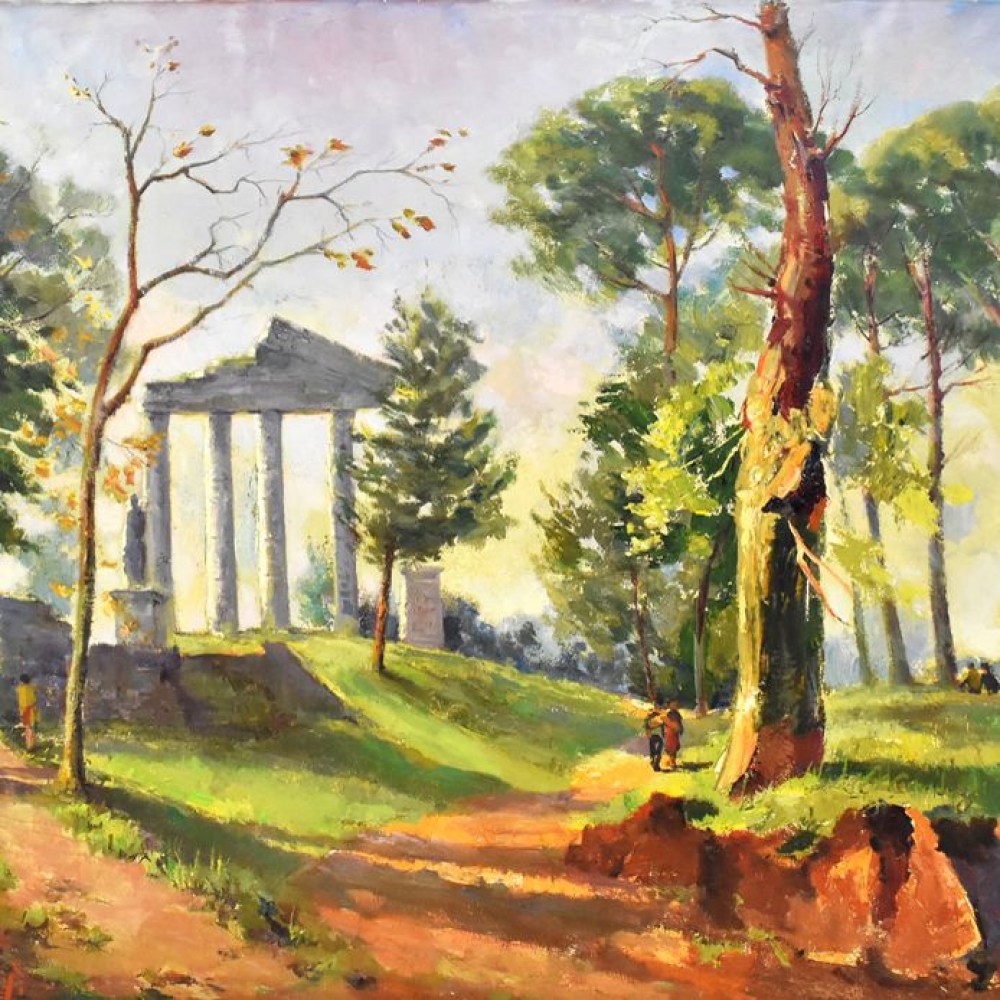 A landscape canvas painting rome painting greek temple painting oil on canvas 20th century.jpg